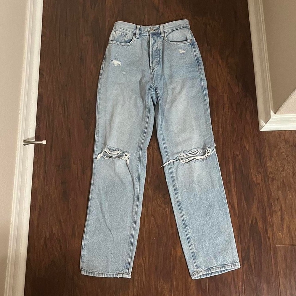 Distressed Light Blue Jeans